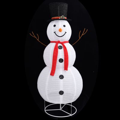 vidaXL Muñeco de nieve de Navidad con luces LED tela lujosa 180 cm