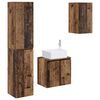 vidaXL Juego de muebles de ba&ntilde;o 3 uds. Madera envejecida