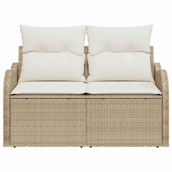vidaXL Sof&aacute; de jard&iacute;n Beige 121 x 62 x 69 cm rat&aacute;n sint&eacute;tico