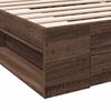 vidaXL Cama con caj&oacute;n madera de ingenier&iacute;a marr&oacute;n roble 100x200 cm