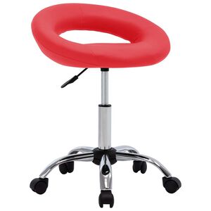 vidaXL Silla de comedor giratoria de cuero sint&eacute;tica roja