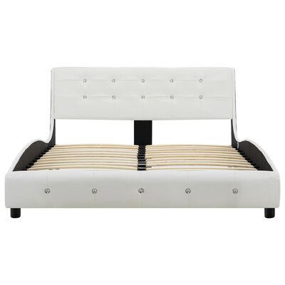 vidaXL Estructura de cama cuero sintético blanco 120x200 cm