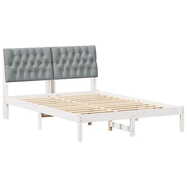 vidaXL Estructura de Cama con Cabecera Tapizada 135 x 190 cm