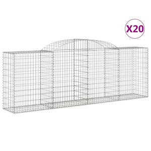 vidaXL Cestas de gaviones 20 uds forma de arco hierro 300x50x100/120cm