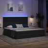 vidaXL Cama con almacenamiento y LED con LED Gris oscuro 200 x 200 cm