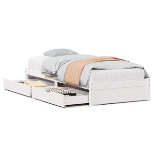 vidaXL Estructura de cama sin colch&oacute;n madera maciza blanca 90x190 cm