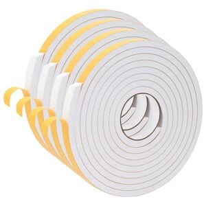 vidaXL Cinta de espuma autoadhesiva 4 uds. Blanco 15mm x 5m Espuma CR