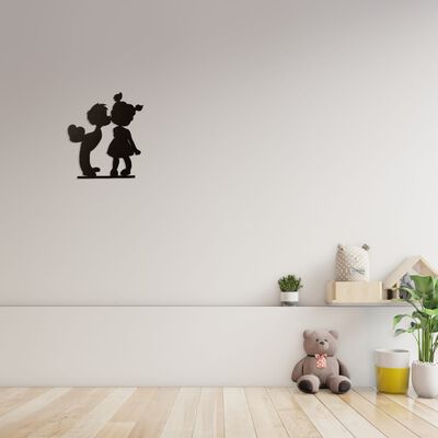 Homemania Adorno de pared Kiss acero negro 45x50 cm