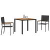vidaXL Conjunto de Comedor de Jard&iacute;n 3 pcs Negro rat&aacute;n sint&eacute;tico