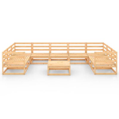 vidaXL Muebles de jardín 10 piezas madera de pino maciza