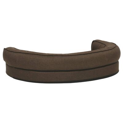 vidaXL Colchón de cama de perro ergonómico aspecto lino marrón 90x64cm