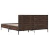 vidaXL Estructura cama madera ingenier&iacute;a metal marr&oacute;n roble 150x200 cm
