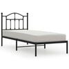 vidaXL Estructura cama sin colch&oacute;n con cabecero metal negro 90x200 cm