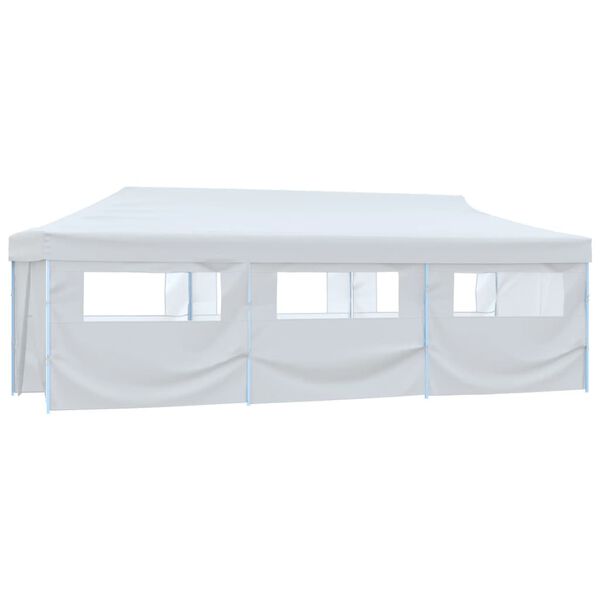vidaXL Carpa de fiestas pop-up plegable con 8 paredes blanco 3x9 m