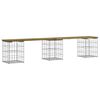 vidaXL Banco jard&iacute;n dise&ntilde;o gaviones madera pino impregnada 203x31x42cm