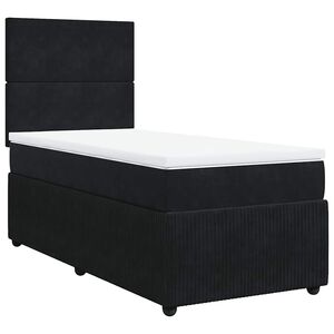 vidaXL Cama box spring con colch&oacute;n terciopelo negro 80x200 cm