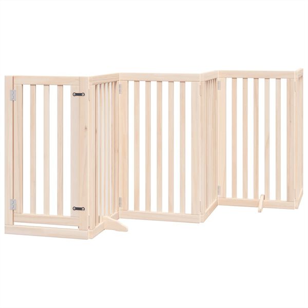 vidaXL Puerta para perros plegable 15 paneles madera de &aacute;lamo 750 cm