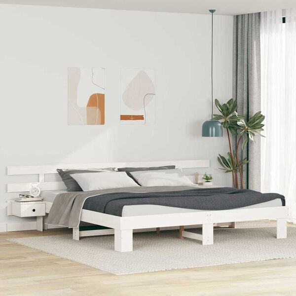vidaXL Estructura de cama 200 x 200 cm Madera de pino macizo