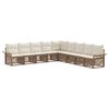 vidaXL Conjunto de sof&aacute;s de jard&iacute;n 9 pcs Beige rat&aacute;n sint&eacute;tico