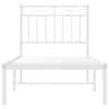 vidaXL Estructura cama sin colch&oacute;n con cabecero metal blanco 75x190 cm
