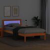 vidaXL Estructura de cama con cabecera Marr&oacute;n cera 90 x 190 cm