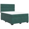 vidaXL Cama box spring con colch&oacute;n terciopelo verde oscuro 160x200 cm