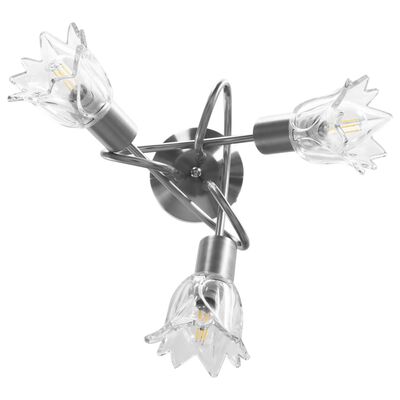 vidaXL Lámpara de techo con pantallas vidrio tulipán 3 bombillas E14