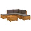 vidaXL 6 uds. Conjunto de sof&aacute;s de exterior Madera de Acacia S&oacute;lida