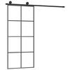 vidaXL Puerta corredera con set herrajes vidrio ESG aluminio 90x205 cm