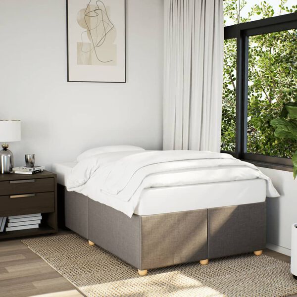 vidaXL Estructura de cama sin colch&oacute;n tela gris taupe 120x200 cm
