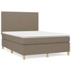 vidaXL Cama box spring con colch&oacute;n tela gris taupe 140x200 cm