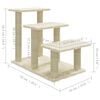 vidaXL Rascador para gatos con postes de sisal crema 50,5 cm