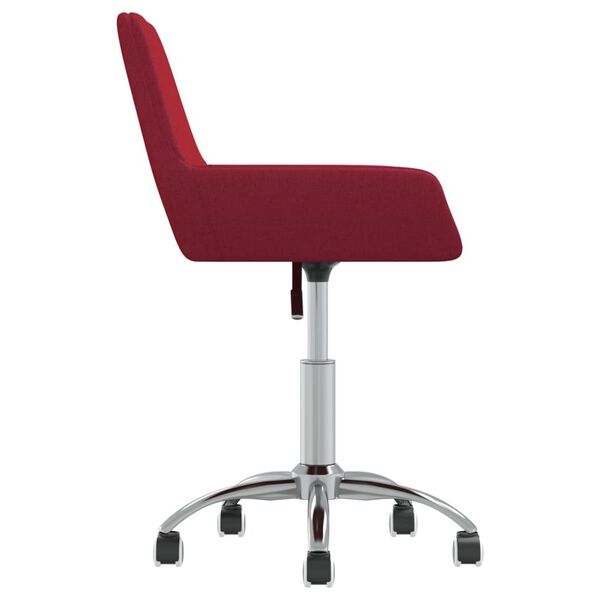 vidaXL Silla de comedor giratoria tela rojo tinto
