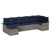 vidaXL Conjunto de sof&aacute; de jard&iacute;n 7 pcs Gris Claro rat&aacute;n sint&eacute;tico