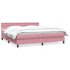 vidaXL Cama box spring con colch&oacute;n terciopelo rosa 180x210 cm