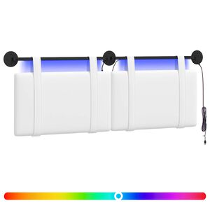 vidaXL Cabecero colgante Con luz LED Blanco Tela