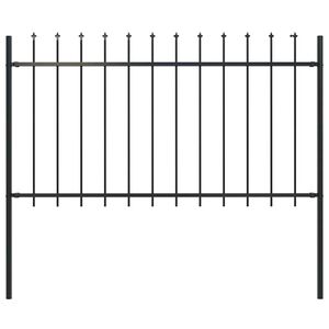 vidaXL Valla de jard&iacute;n Woerden con punta de lanza de acero, 170 x 100 cm, negro