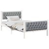 vidaXL Estructura de cama con cabecera Gris Claro 100 x 200 cm