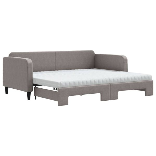 vidaXL Sofá cama nido con colchón tela gris taupe 90x200 cm