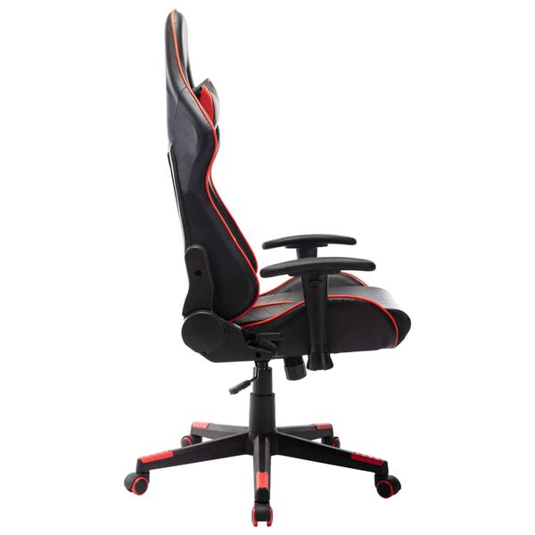 vidaXL Silla de gaming de cuero sint&eacute;tico negro y rojo