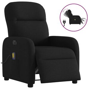vidaXL Sill&oacute;n reclinable de masaje el&eacute;ctrico tela negro