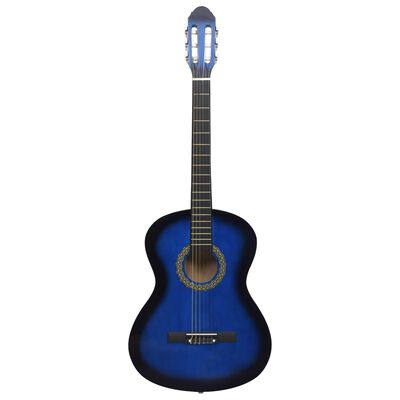vidaXL Guitarra clásica para principiantes con funda azul 4/4 39"