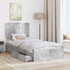 vidaXL Cama con almacenamiento con cabecera Gris Concreto 90 x 190 cm