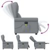 vidaXL Sill&oacute;n reclinable de masaje el&eacute;ctrico tela gris claro