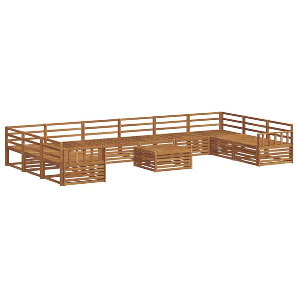 vidaXL Juegos de sof&aacute;s 11 pcs Natural Madera de Acacia S&oacute;lida