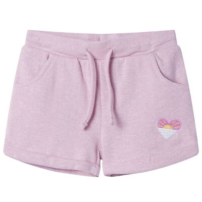 Pantalones cortos infantiles con cordón color lila mixto 92