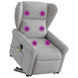 vidaXL Sill&oacute;n de masaje el&eacute;ctrico reclinable elevable tela gris nube