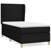 vidaXL Cama box spring con colch&oacute;n tela negro 90x190 cm