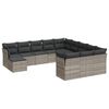 vidaXL Set de sof&aacute;s de jard&iacute;n 12 pzas y cojines rat&aacute;n sint&eacute;tico gris