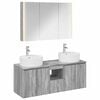 vidaXL Juego de Muebles de Ba&ntilde;o 4 pcs Sonoma gris Madera de ingenier&iacute;a